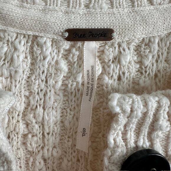Free People All My Friends Henley Sweater Size: Small Color: Cream - Picture 5 of 8